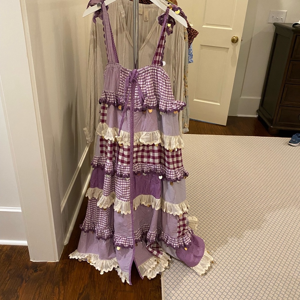 INNIKA CHOO purple patchwork ric rac maxi dress never worn size 1